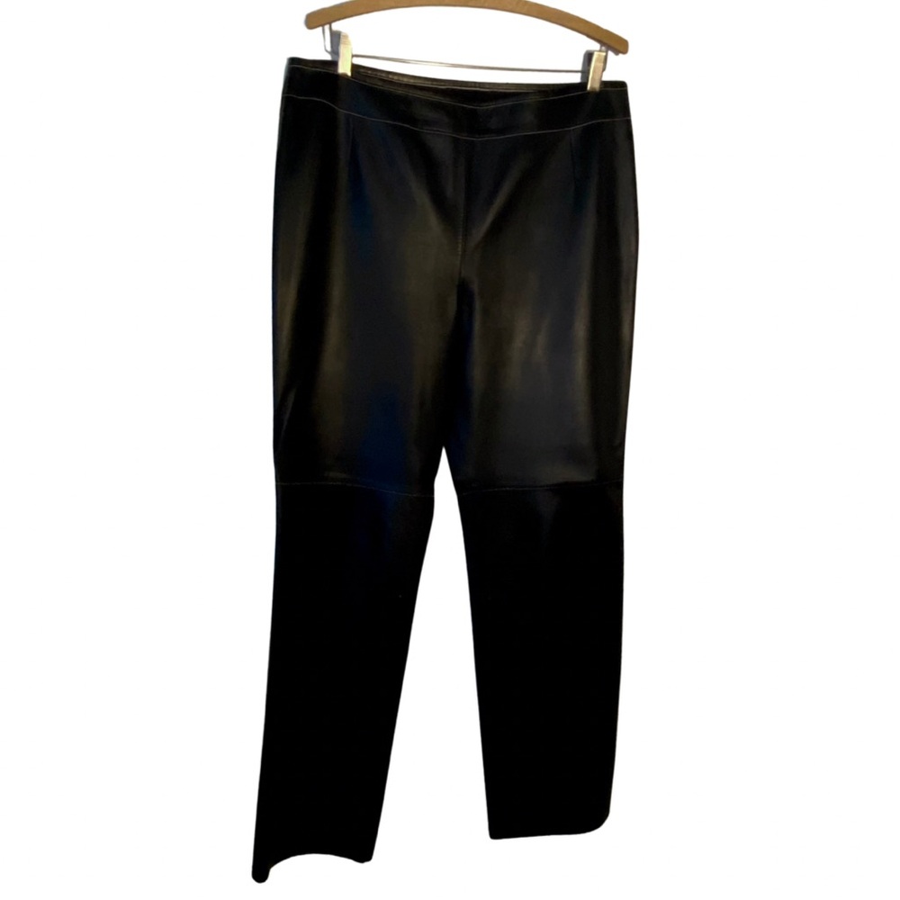 Escada women’s black leather pants 44 / 12 made in Italy - Picture 5 of 5